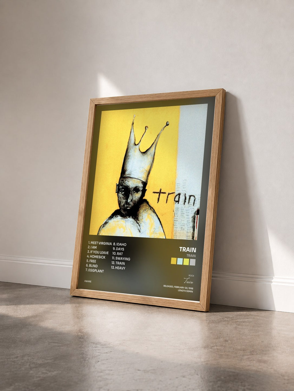 #bois Tableau de l'album Train de Train vu de trois quarts, cadre en bois brut
