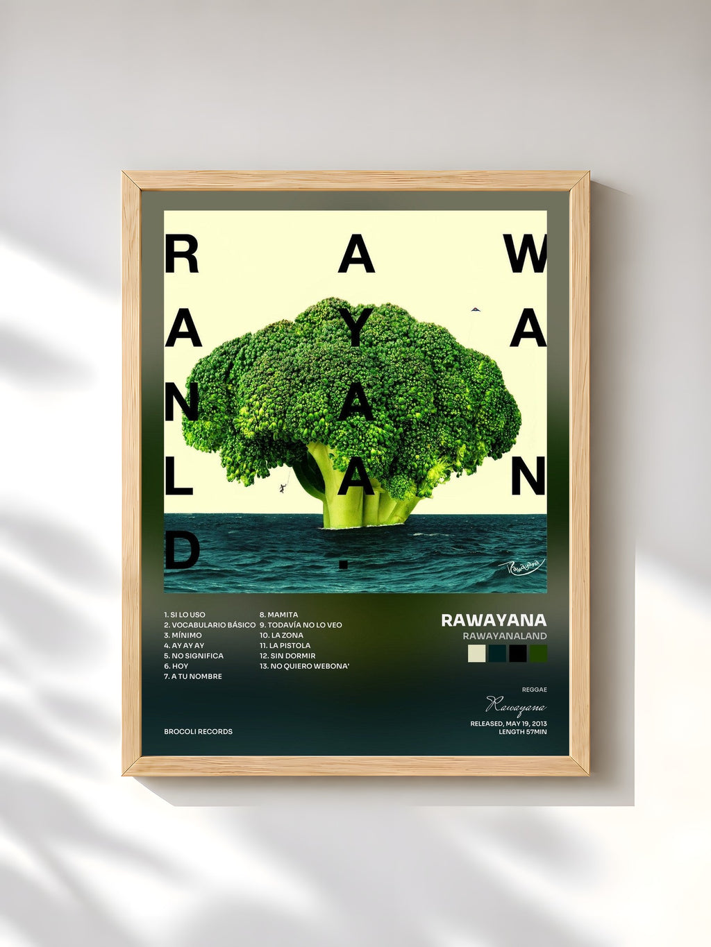 #bois Tableau de l'album RawayanaLand de Rawayana, cadre en bois brut, imprimé et encadré en France