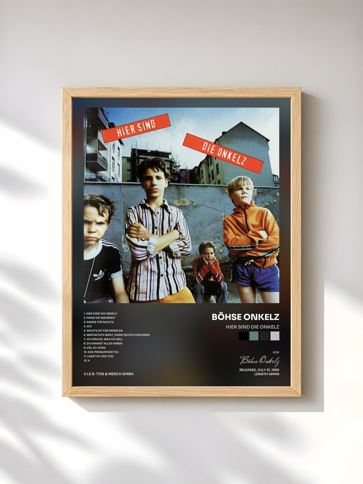 #bois Tableau de l'album Hier sind die Onkelz de Böhse Onkelz, cadre en bois brut, imprimé et encadré en France
