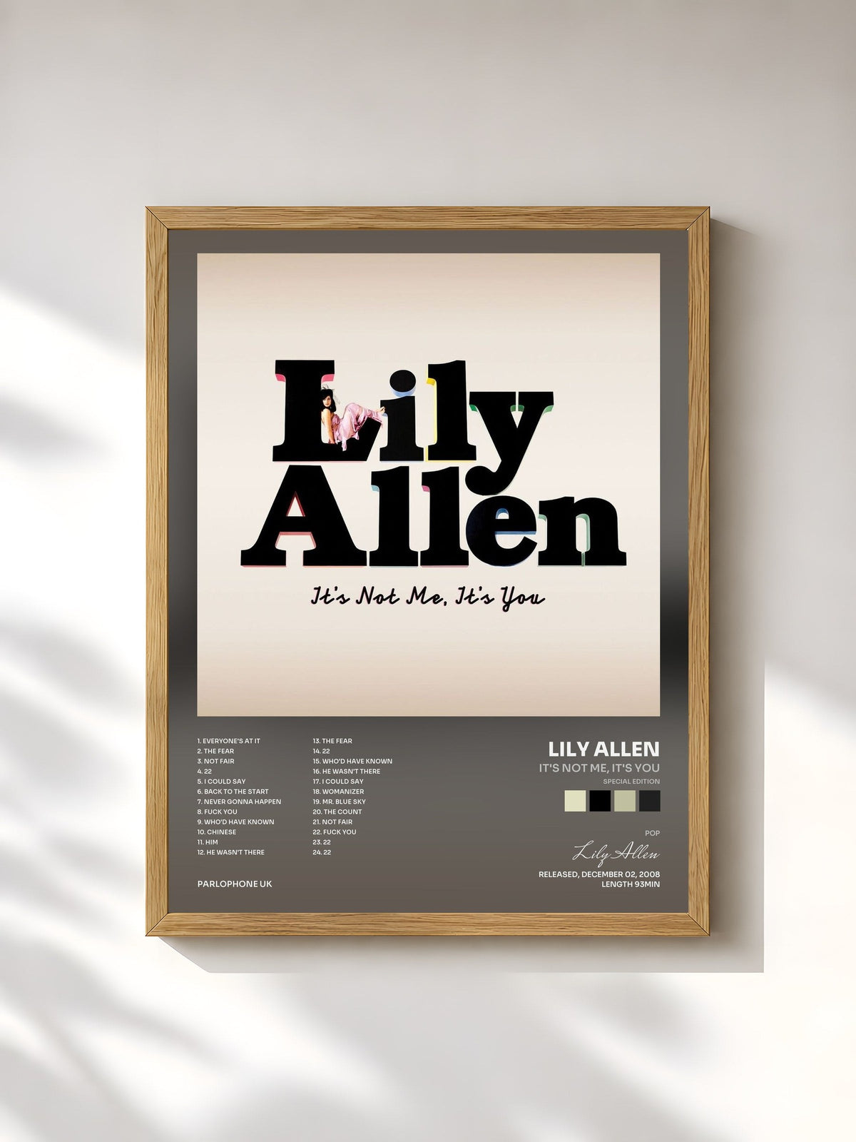 #bois Tableau de l'album It's Not Me, It's You (Special Edition) de Lily Allen, cadre en bois brut, imprimé et encadré en France