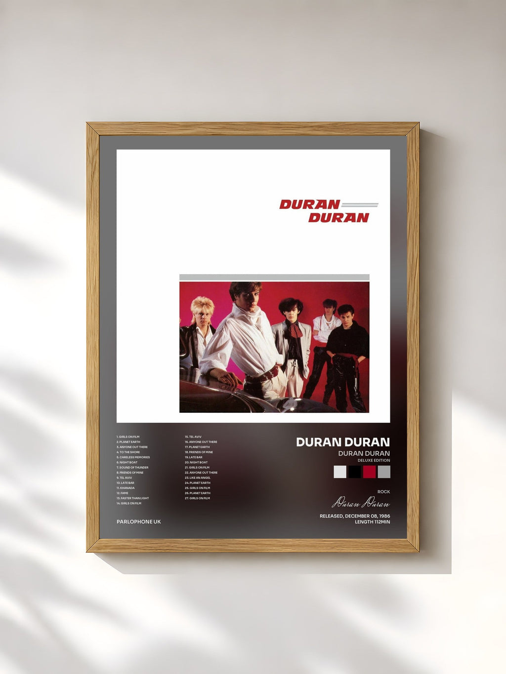 #bois Tableau de l'album Duran Duran (Deluxe Edition) de Duran Duran, cadre en bois brut, imprimé et encadré en France