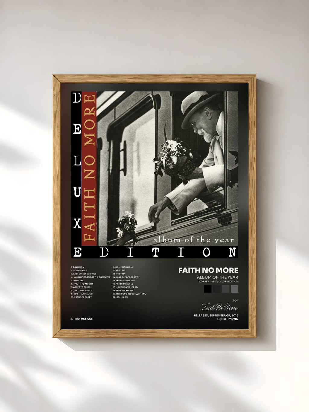 #bois Tableau de l'album Album of the Year (2016 Remaster; Deluxe Edition) de Faith No More, cadre en bois brut, imprimé et encadré en France