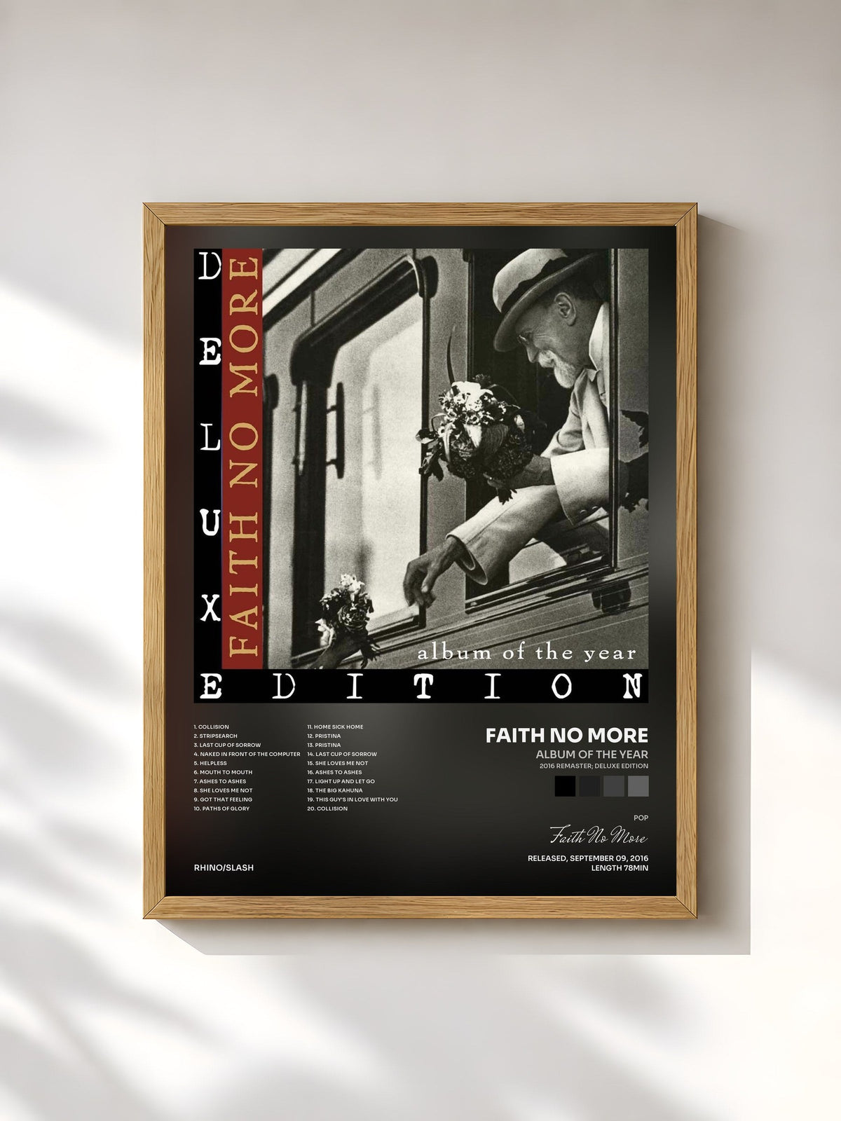 #bois Tableau de l'album Album of the Year (2016 Remaster; Deluxe Edition) de Faith No More, cadre en bois brut, imprimé et encadré en France
