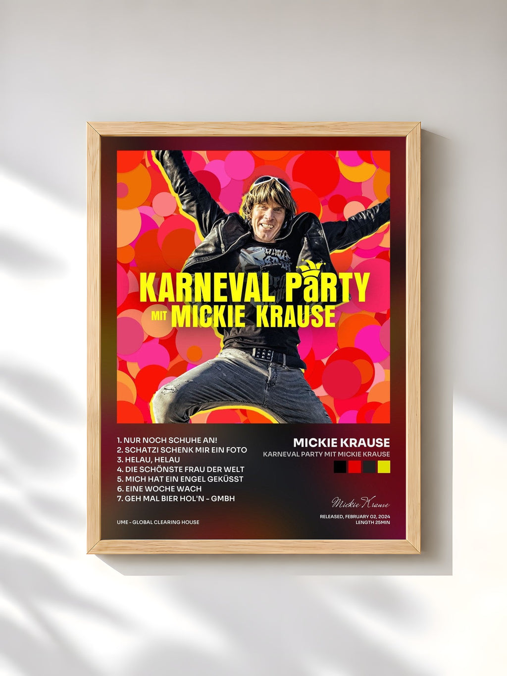 #bois Tableau de l'album Karneval Party mit Mickie Krause de Mickie Krause, cadre en bois brut, imprimé et encadré en France