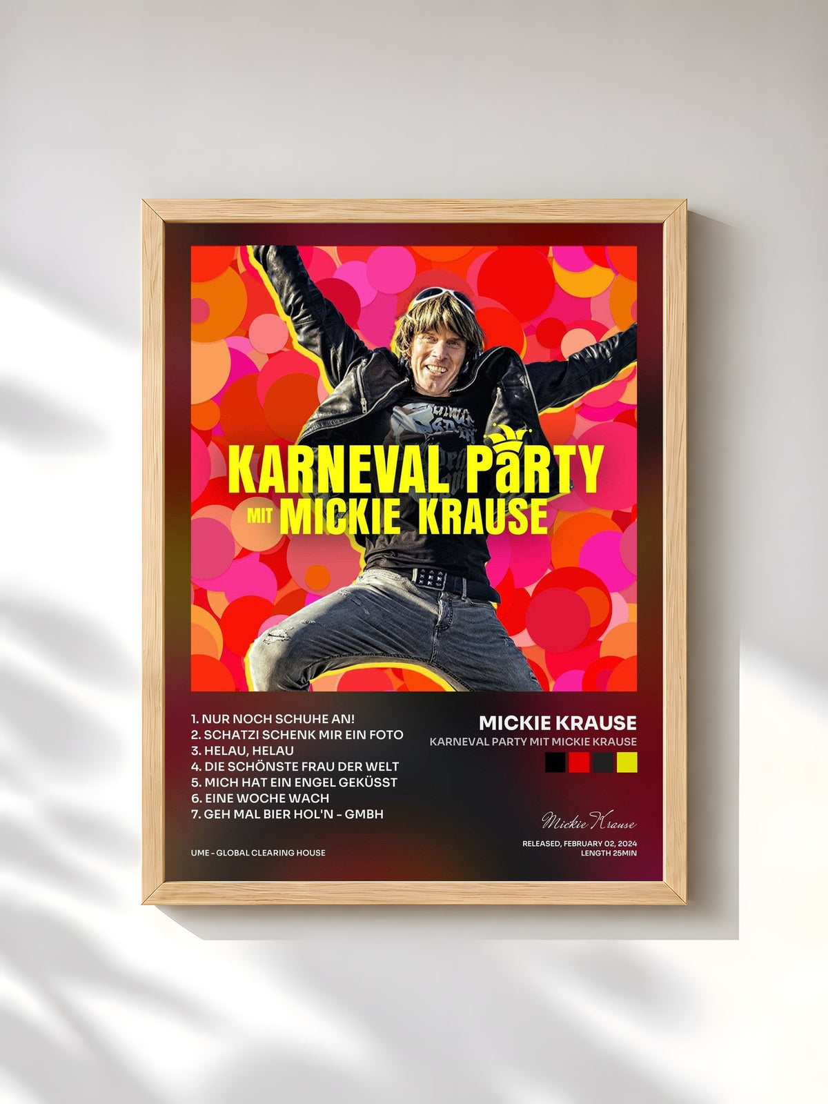 #bois Tableau de l'album Karneval Party mit Mickie Krause de Mickie Krause, cadre en bois brut, imprimé et encadré en France