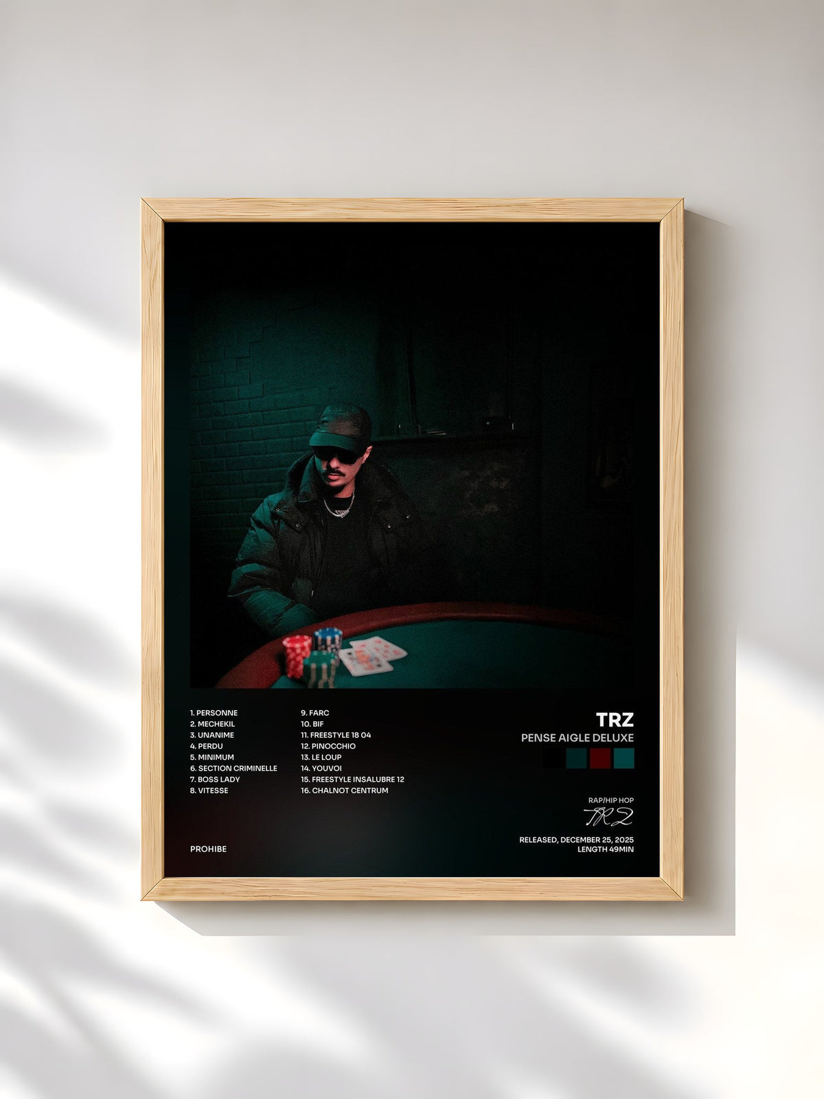 #bois Tableau de l'album Pense Aigle Deluxe de TRZ, cadre en bois brut, imprimé et encadré en France