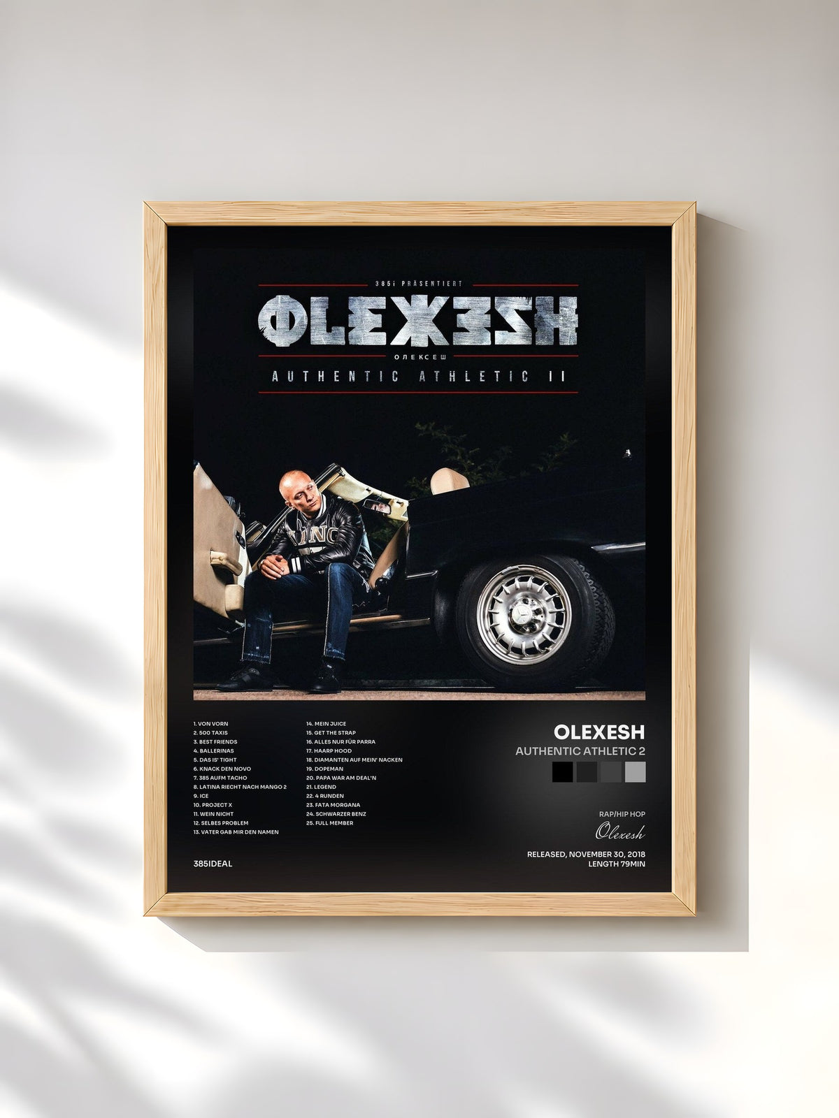 #bois Tableau de l'album Authentic Athletic 2 de Olexesh, cadre en bois brut, imprimé et encadré en France