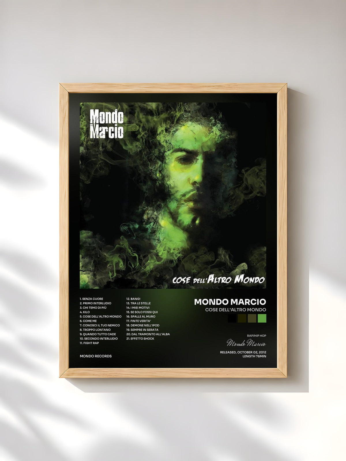 #bois Tableau de l'album Cose dell'Altro Mondo de Mondo Marcio, cadre en bois brut, imprimé et encadré en France