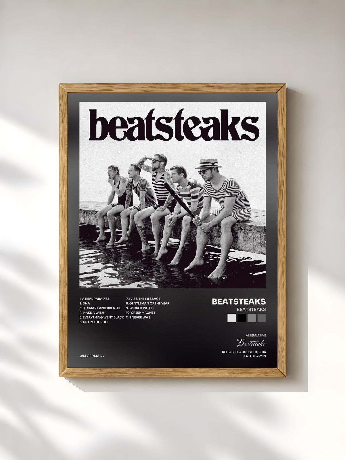#bois Tableau de l'album Beatsteaks de Beatsteaks, cadre en bois brut, imprimé et encadré en France