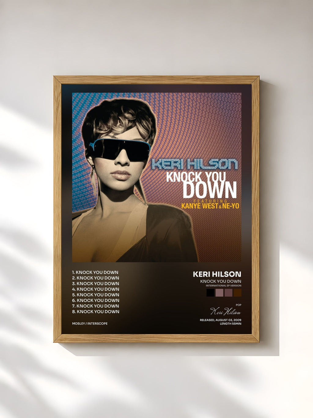 #bois Tableau de l'album Knock You Down (International EP Version) de Keri Hilson, cadre en bois brut, imprimé et encadré en France