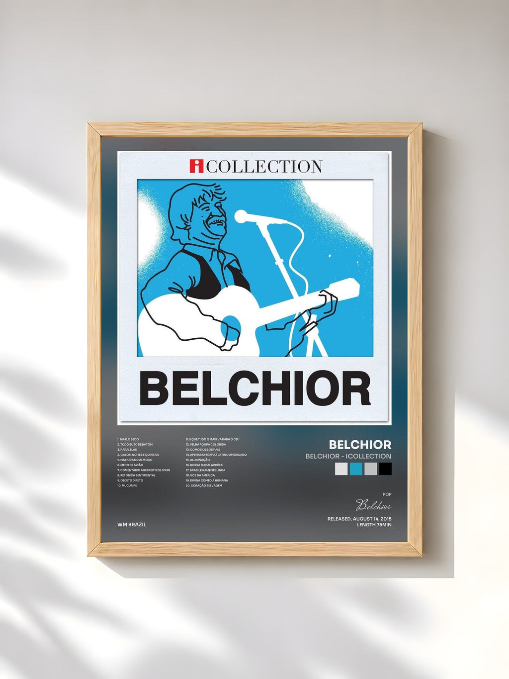 #bois Tableau de l'album Belchior - iCollection de Belchior, cadre en bois brut, imprimé et encadré en France