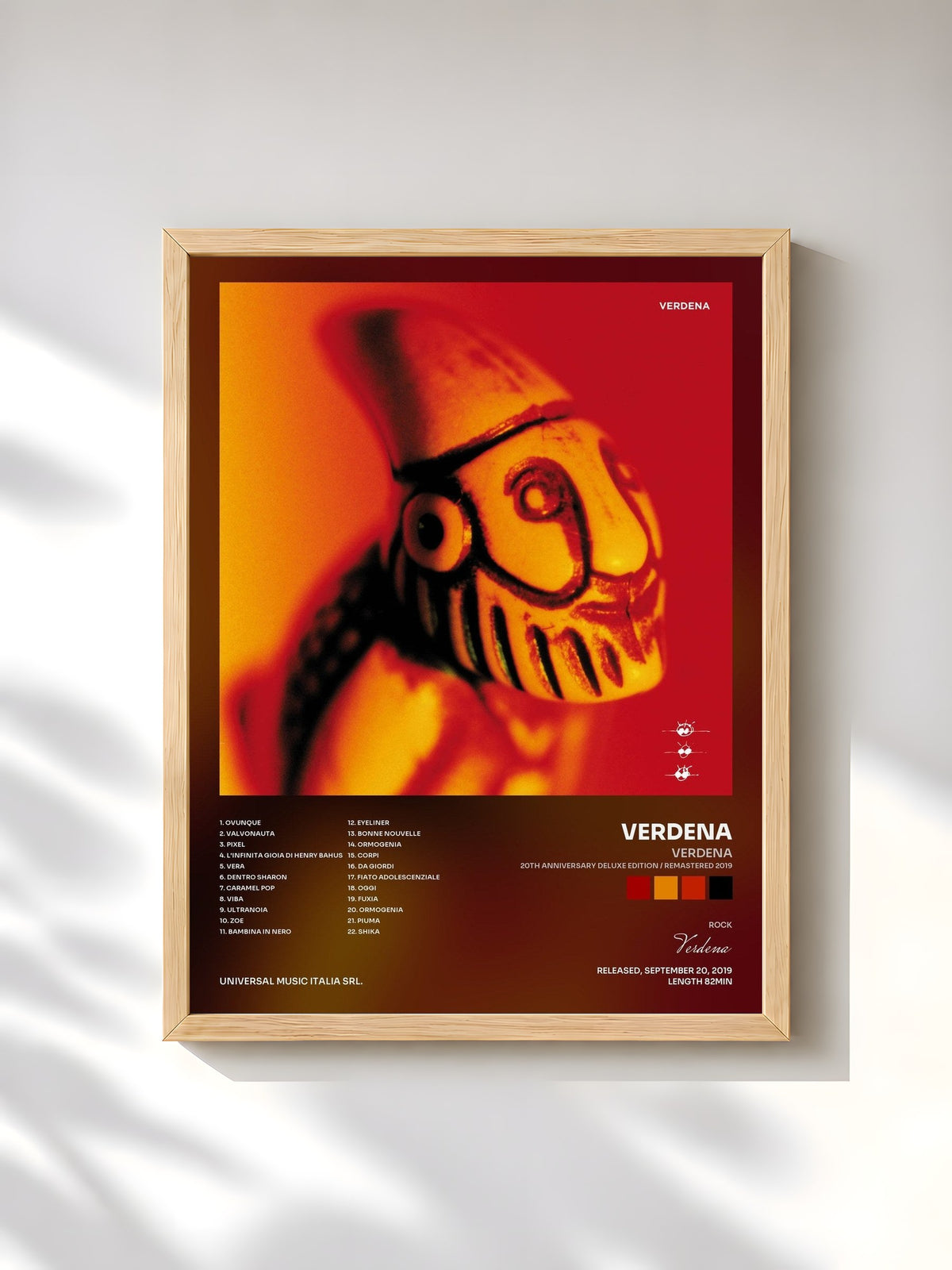 #bois Tableau de l'album Verdena (20th Anniversary Deluxe Edition / Remastered 2019) de Verdena, cadre en bois brut, imprimé et encadré en France