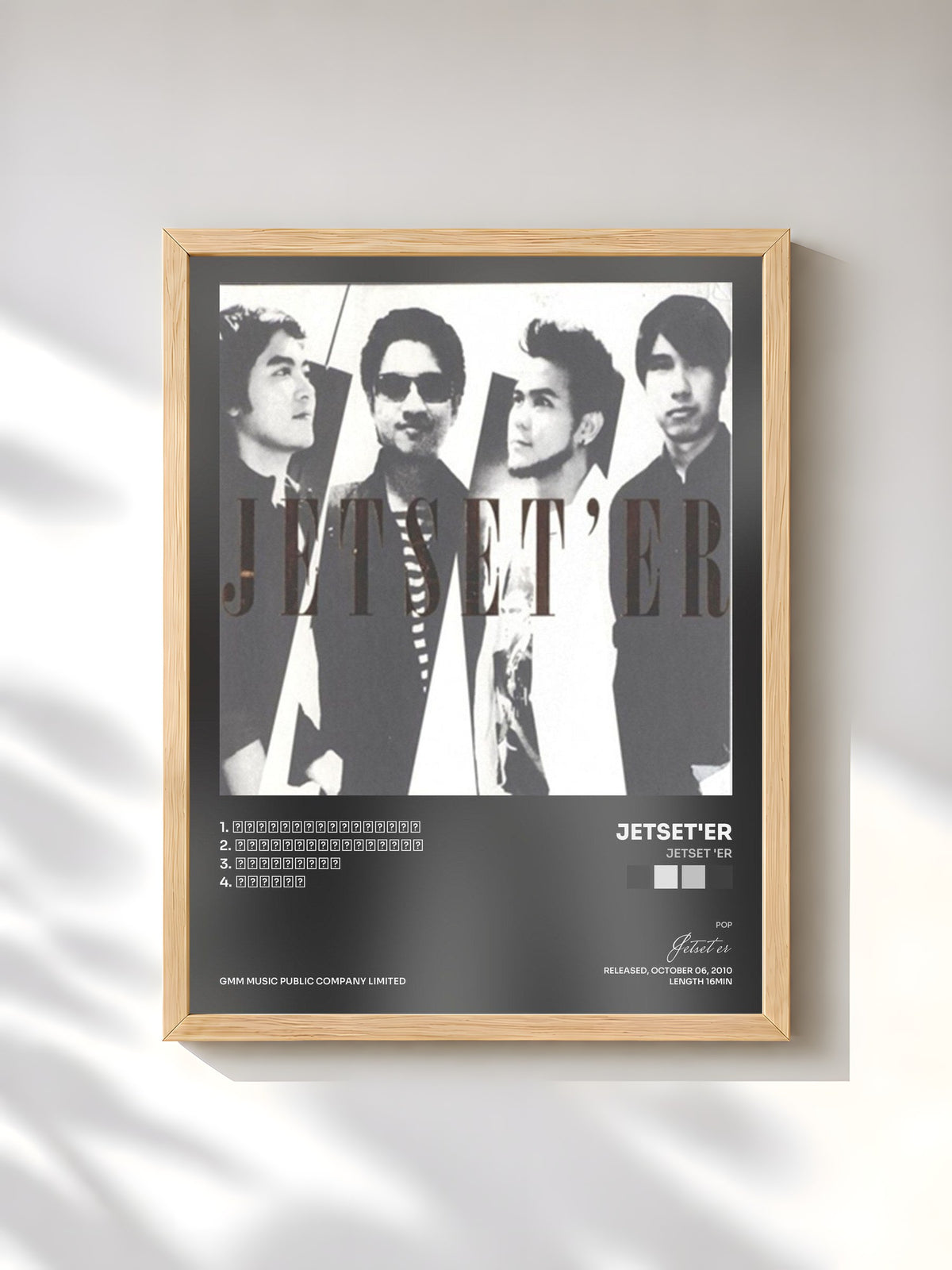 #bois Tableau de l'album JETSET 'ER de Jetset'er, cadre en bois brut, imprimé et encadré en France