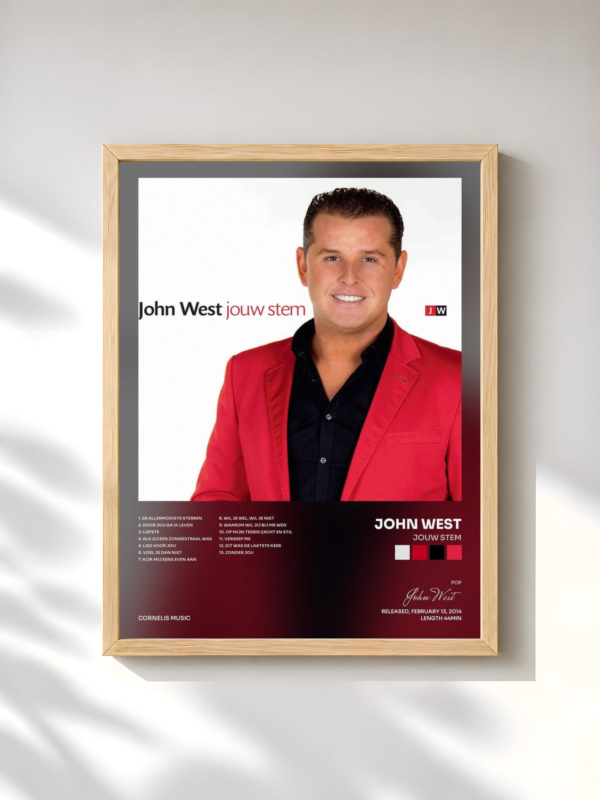#bois Tableau de l'album Jouw Stem de John West, cadre en bois brut, imprimé et encadré en France