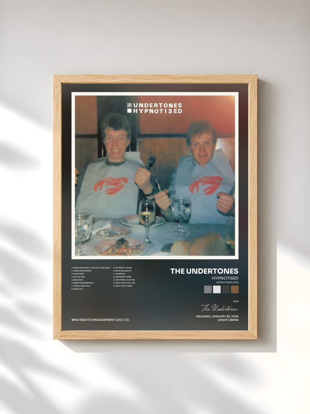 #bois Tableau de l'album Hypnotised (Remastered 2016) de The Undertones, cadre en bois brut, imprimé et encadré en France