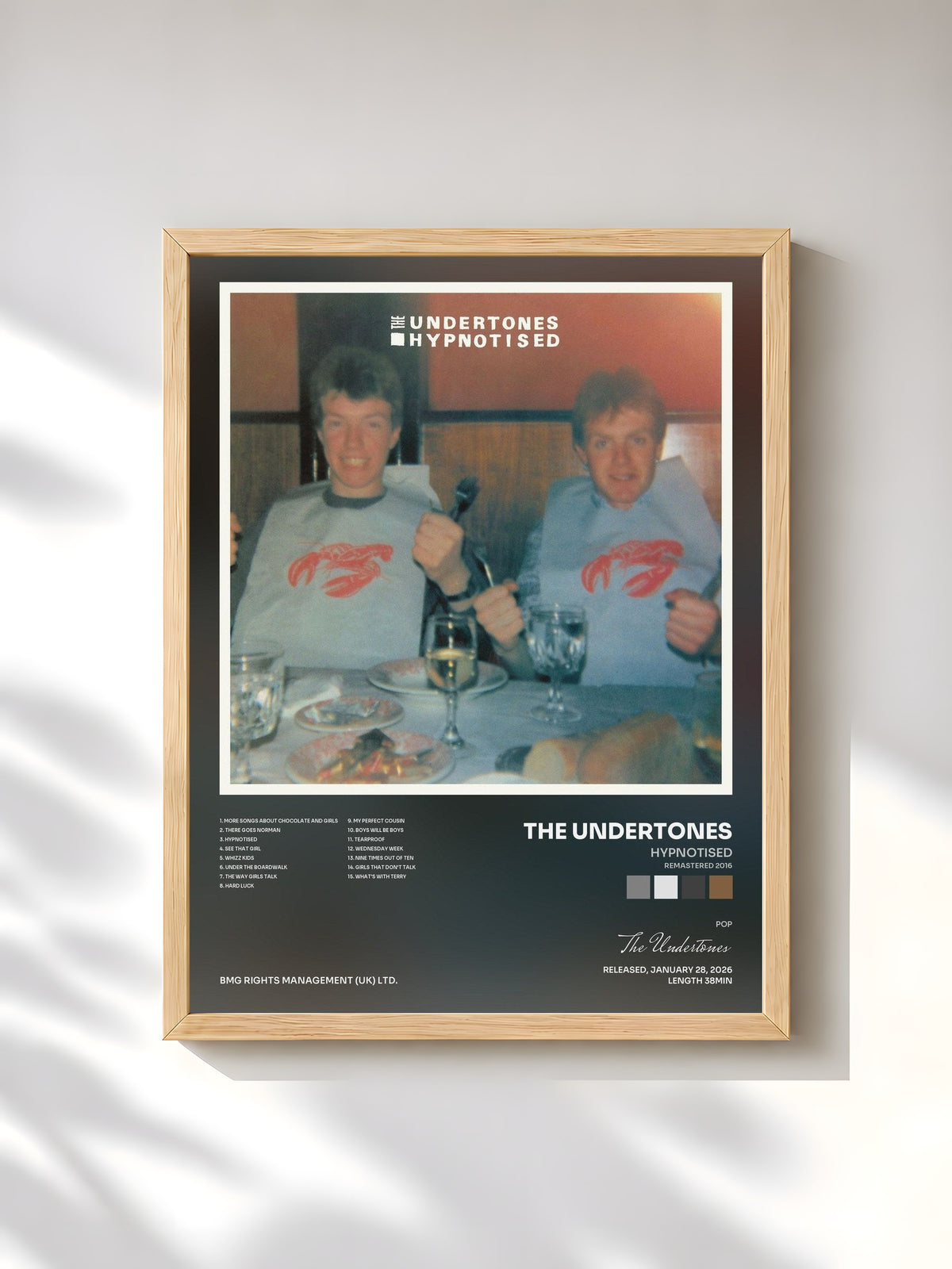 #bois Tableau de l'album Hypnotised (Remastered 2016) de The Undertones, cadre en bois brut, imprimé et encadré en France