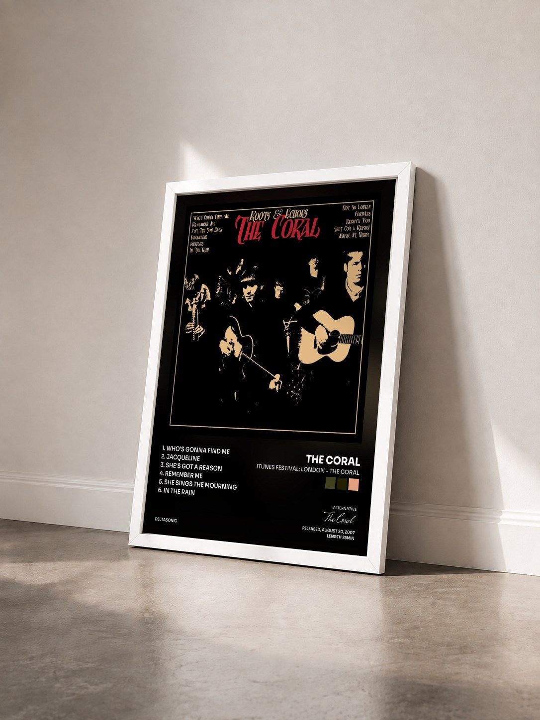 #blanc Tableau de l'album iTunes Festival: London - The Coral de The Coral vu de trois quarts, cadre blanc