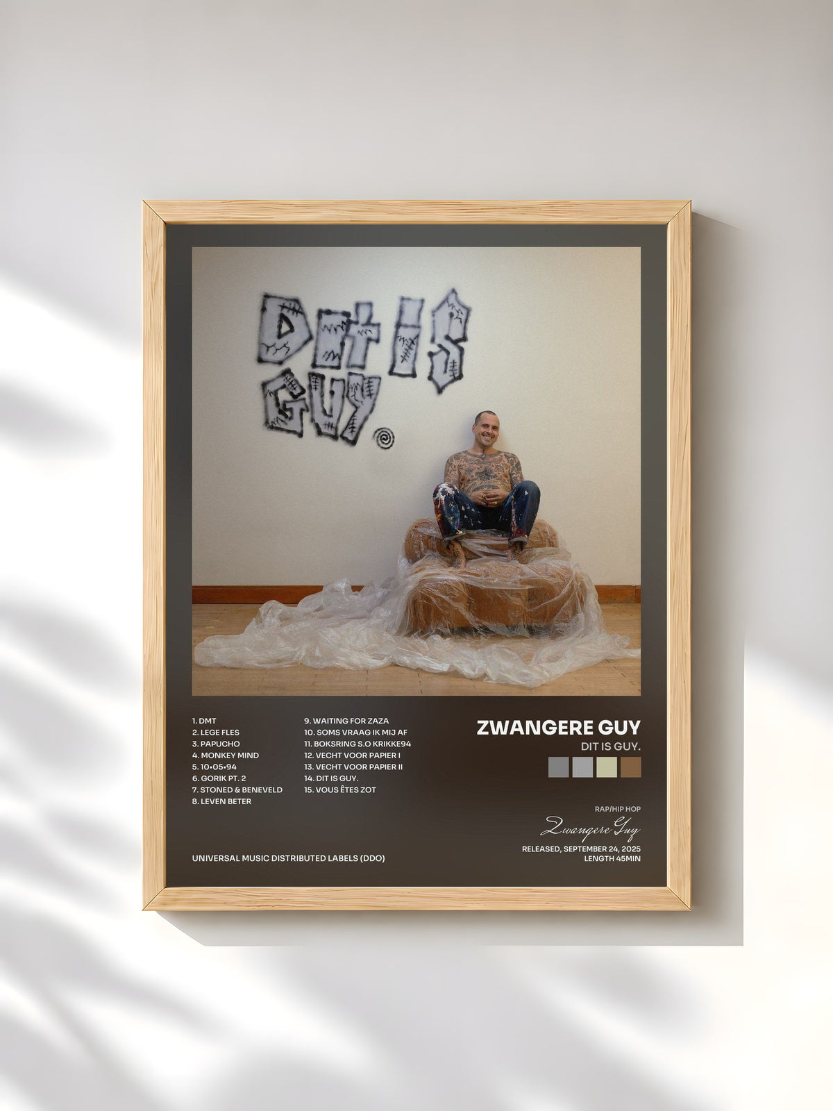 #bois Tableau de l'album Dit is Guy. de Zwangere Guy, cadre en bois brut, imprimé et encadré en France