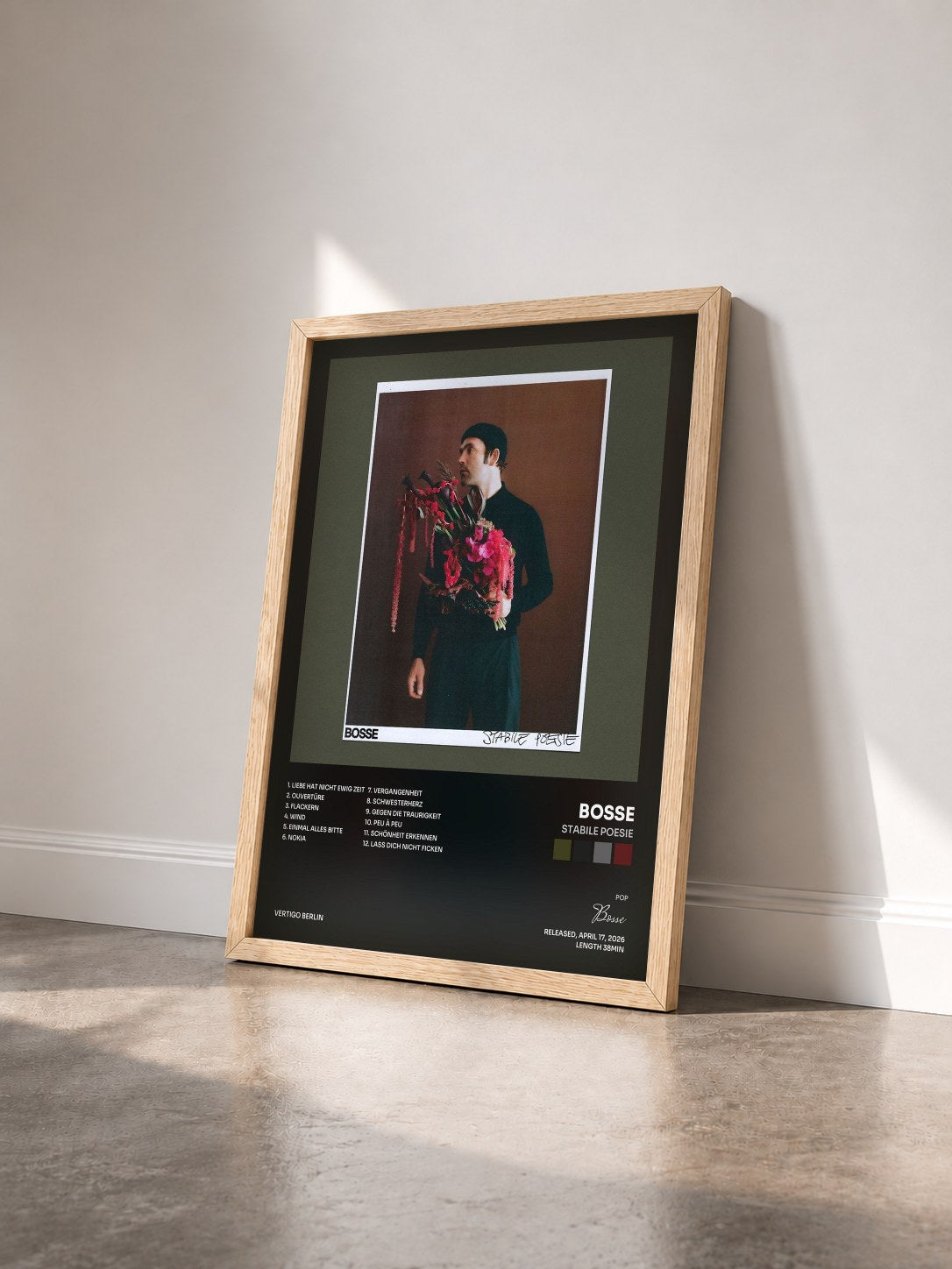 #bois Tableau de l'album Stabile Poesie de Bosse vu de trois quarts, cadre en bois brut