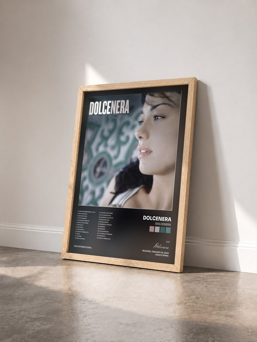 #bois Tableau de l'album Dolcenera de Dolcenera vu de trois quarts, cadre en bois brut