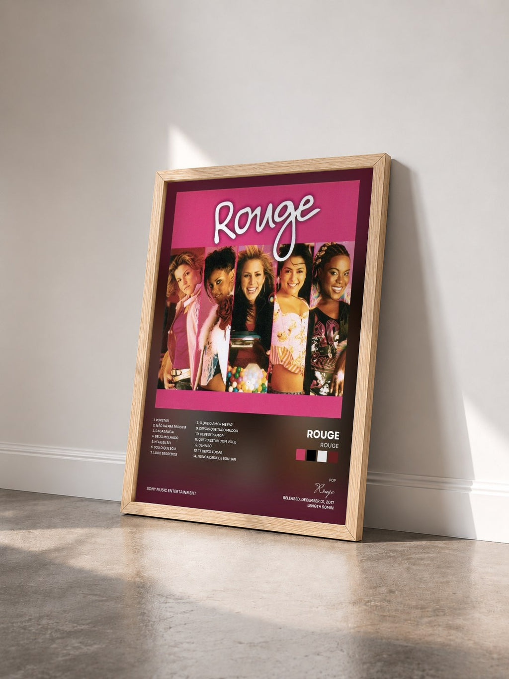 #bois Tableau de l'album Rouge de Rouge vu de trois quarts, cadre en bois brut
