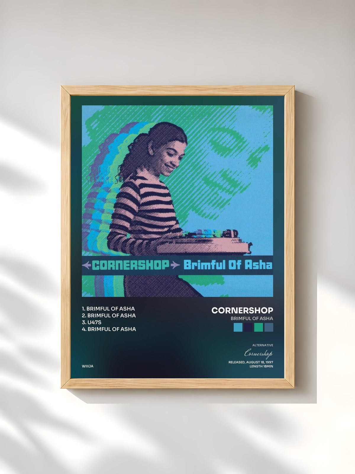 #bois Tableau de l'album Brimful of Asha de Cornershop, cadre en bois brut, imprimé et encadré en France