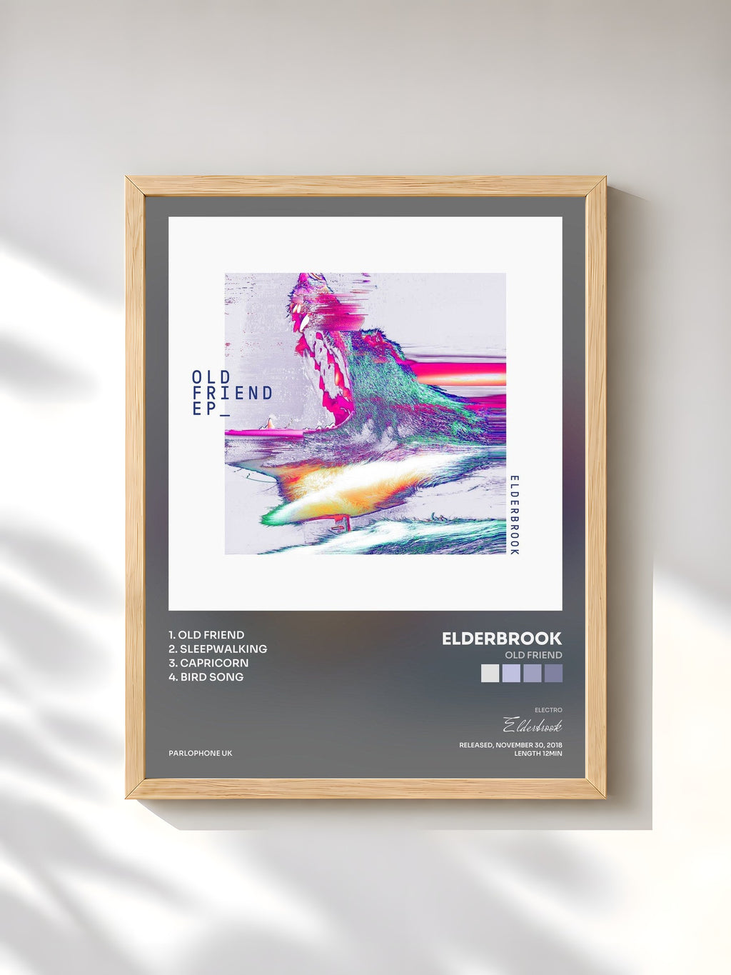 #bois Tableau de l'album Old Friend de Elderbrook, cadre en bois brut, imprimé et encadré en France