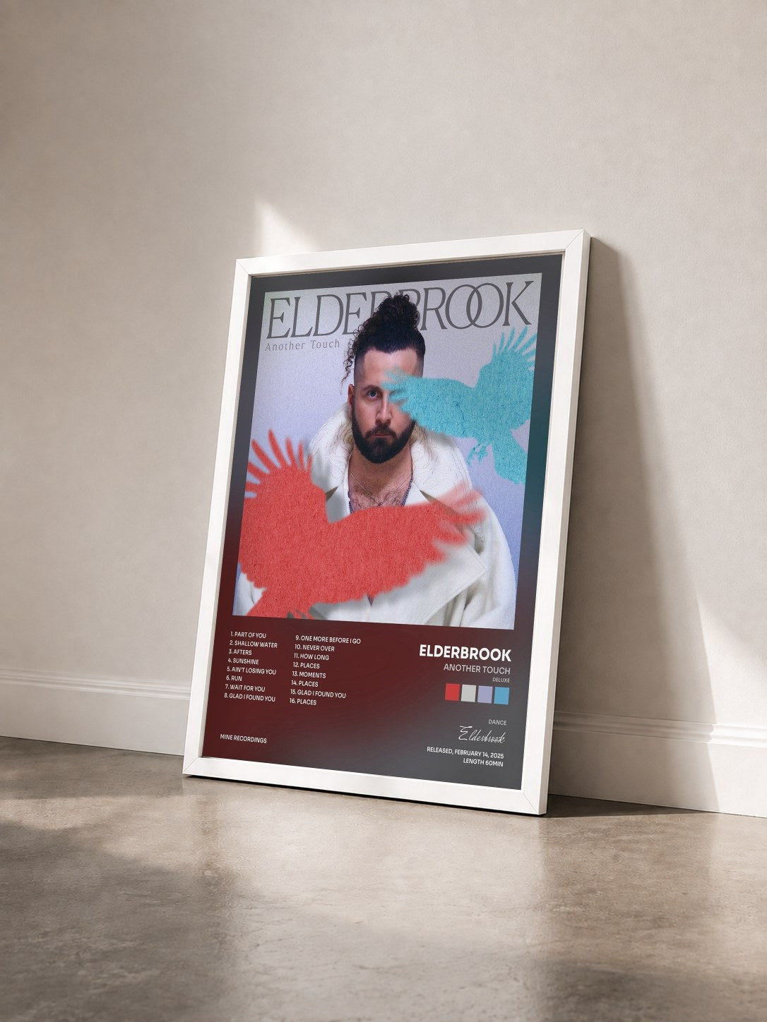 #blanc Tableau de l'album Another Touch (Deluxe) de Elderbrook vu de trois quarts, cadre blanc