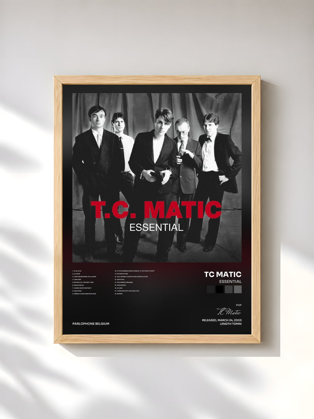 #bois Tableau de l'album Essential de TC Matic, cadre en bois brut, imprimé et encadré en France