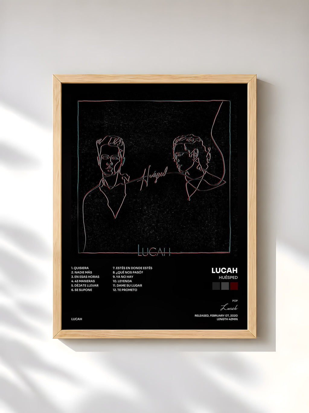 #bois Tableau de l'album Huésped de Lucah, cadre en bois brut, imprimé et encadré en France