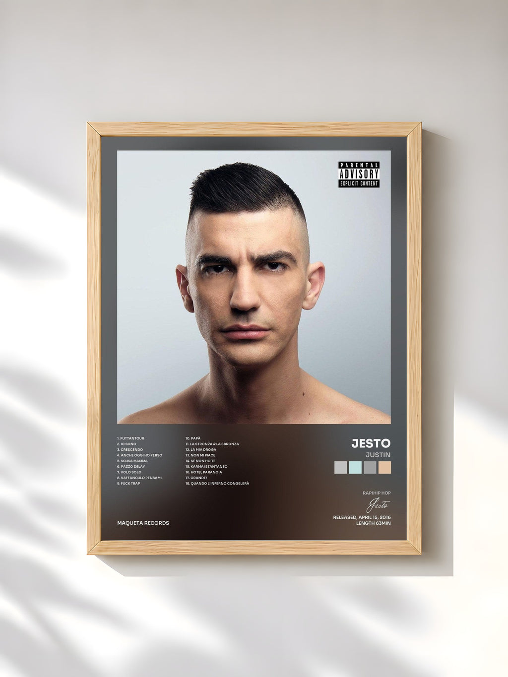 #bois Tableau de l'album Justin de Jesto, cadre en bois brut, imprimé et encadré en France