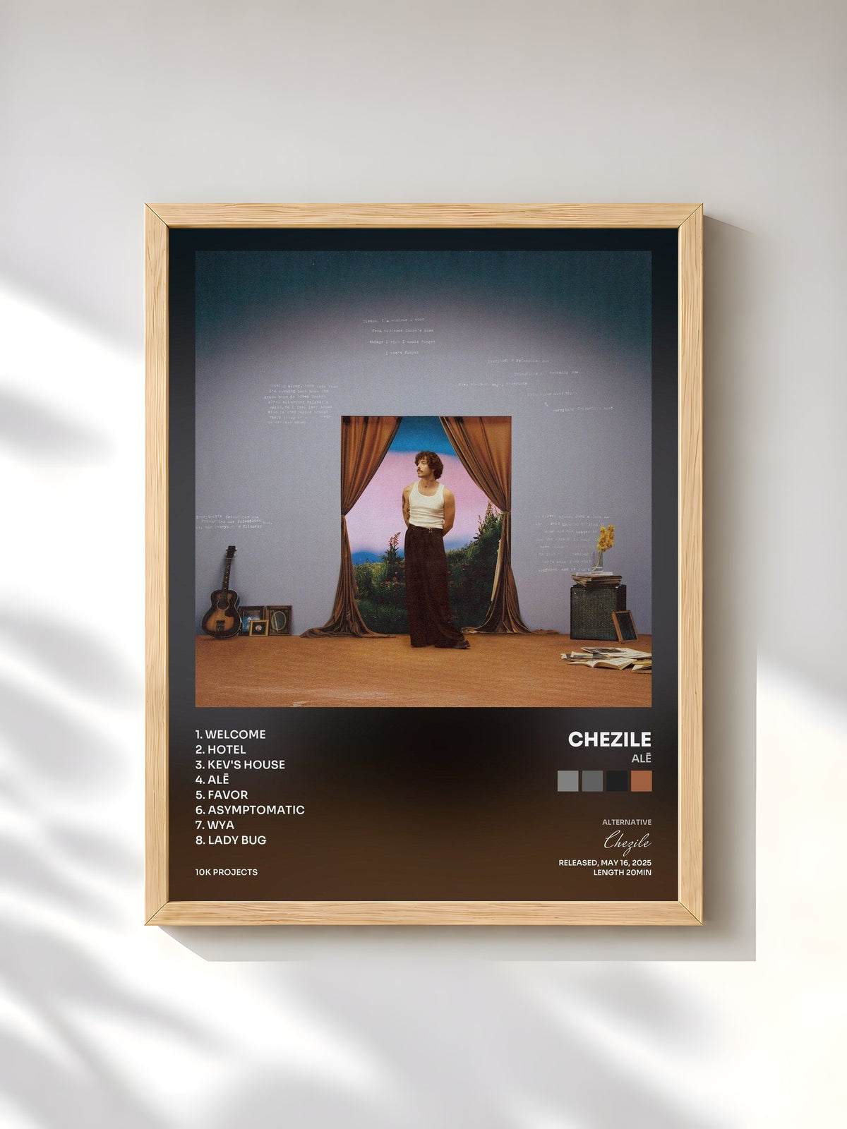 #bois Tableau de l'album Alē de Chezile, cadre en bois brut, imprimé et encadré en France