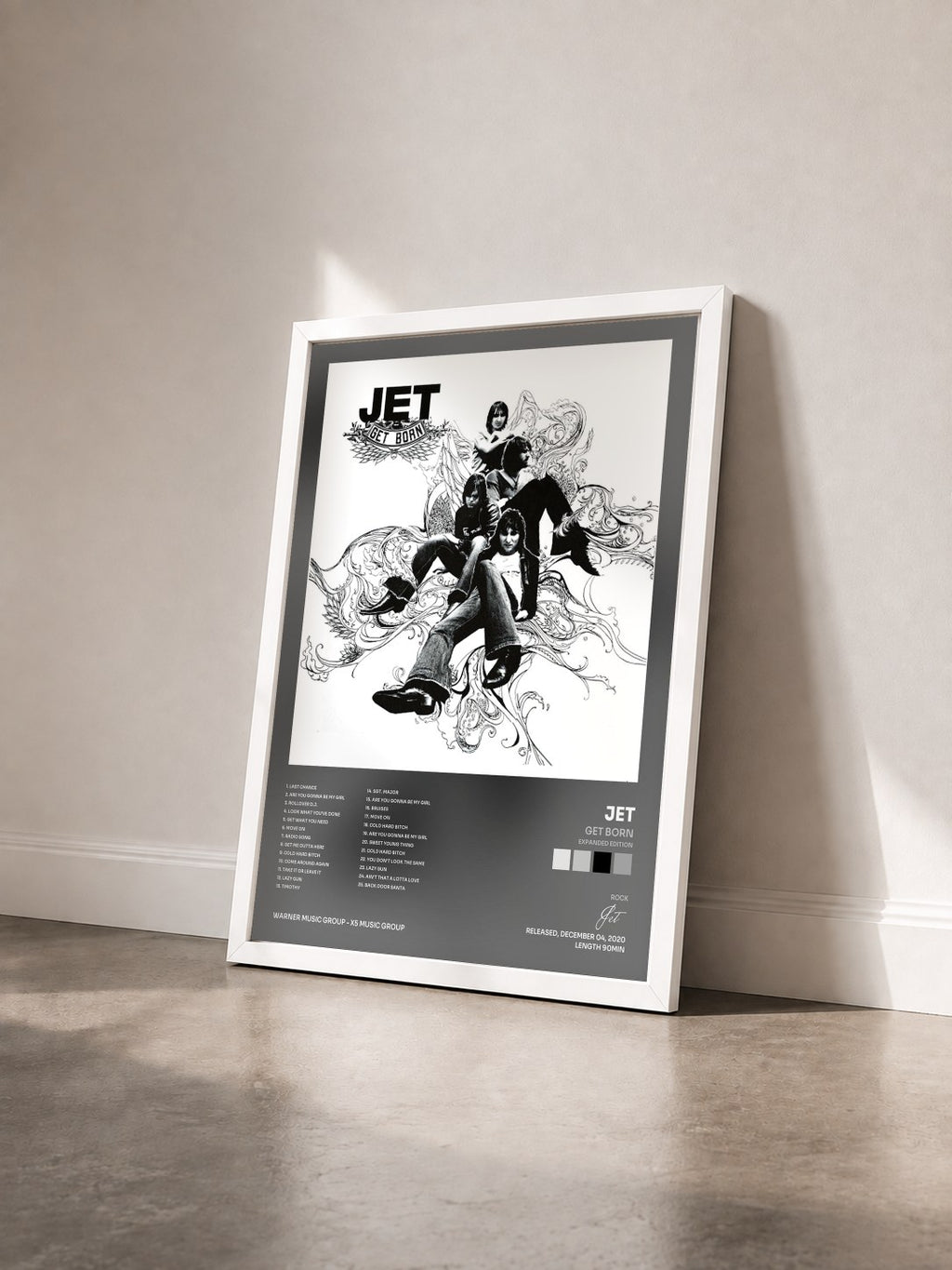 #blanc Tableau de l'album Get Born (Expanded Edition) de Jet vu de trois quarts, cadre blanc