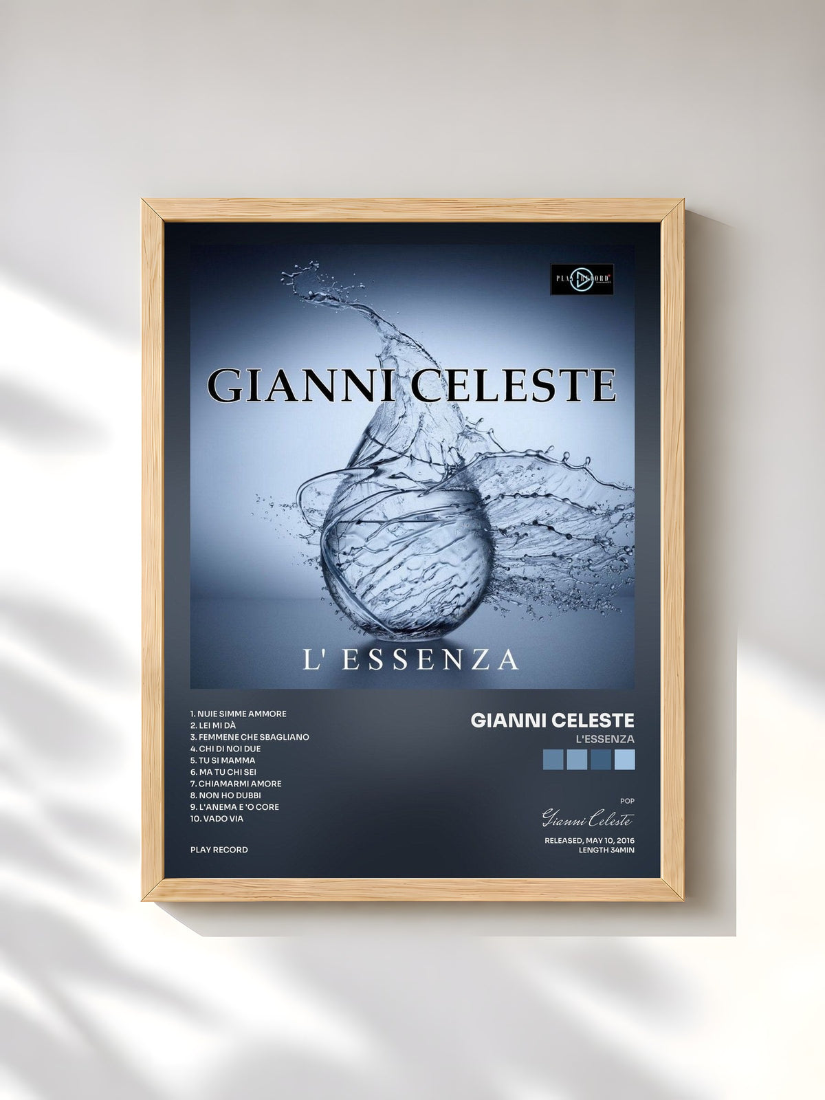 #bois Tableau de l'album L'essenza de Gianni Celeste, cadre en bois brut, imprimé et encadré en France