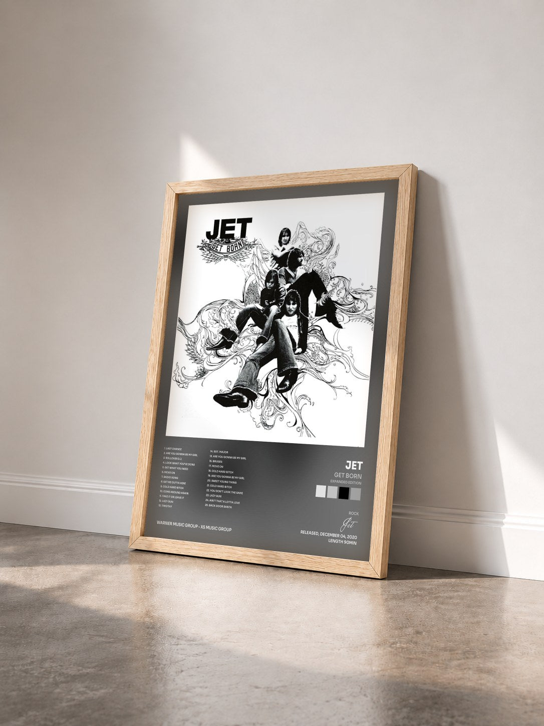 #bois Tableau de l'album Get Born (Expanded Edition) de Jet vu de trois quarts, cadre en bois brut
