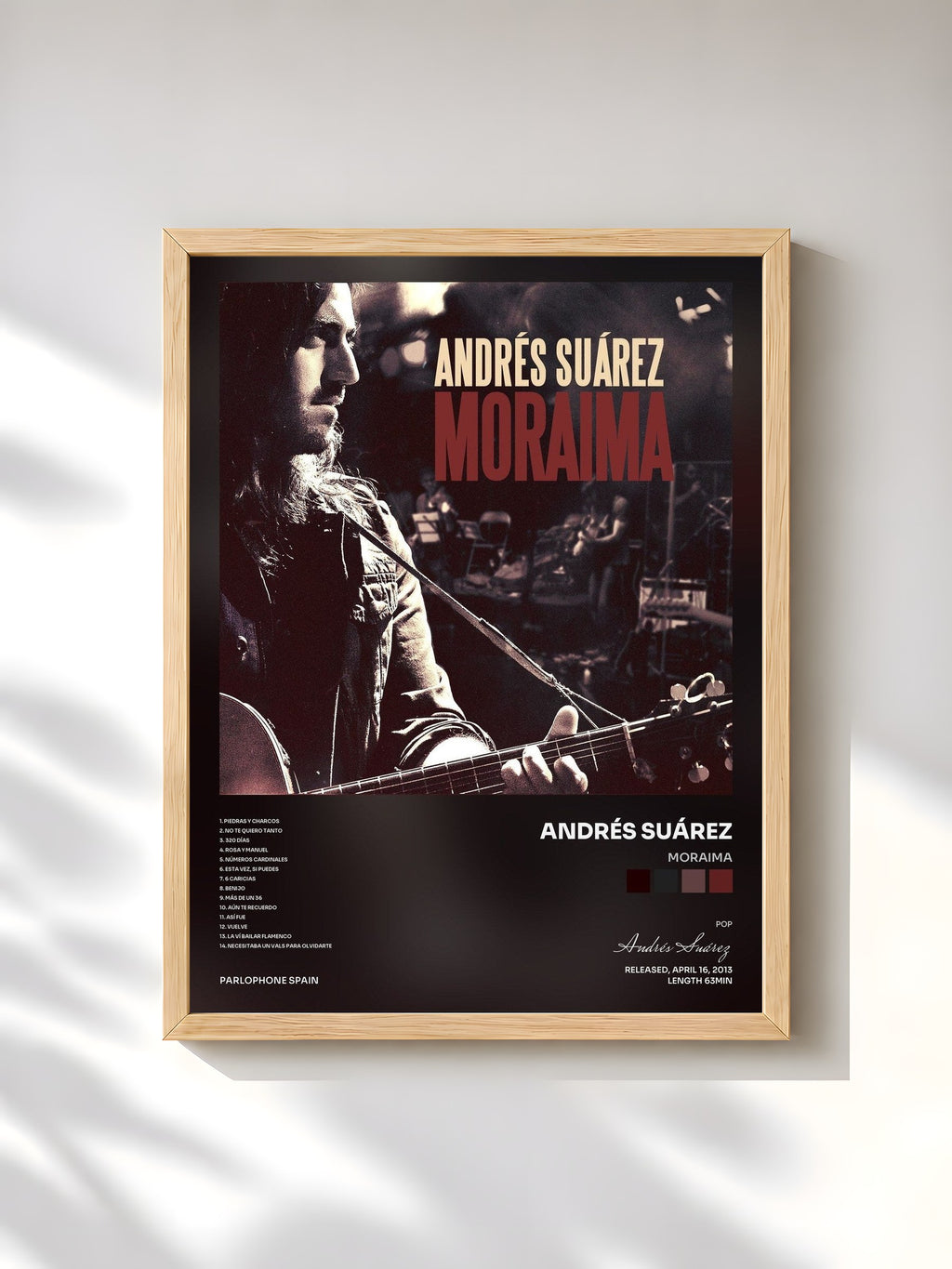 #bois Tableau de l'album Moraima de Andrés Suárez, cadre en bois brut, imprimé et encadré en France
