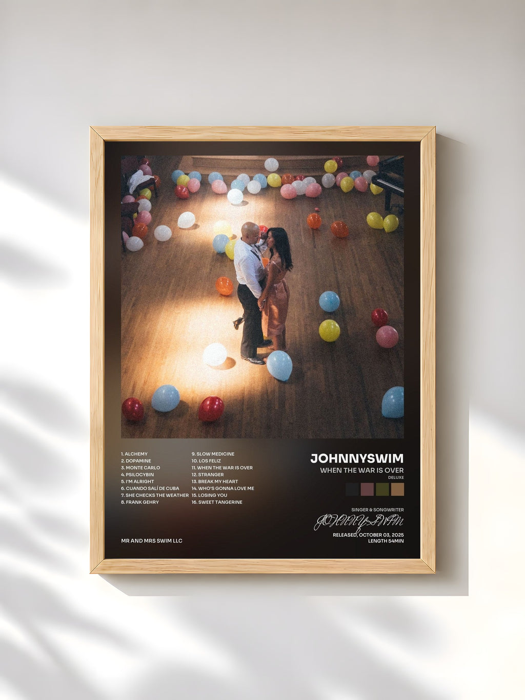 #bois Tableau de l'album When The War Is Over (Deluxe) de JOHNNYSWIM, cadre en bois brut, imprimé et encadré en France