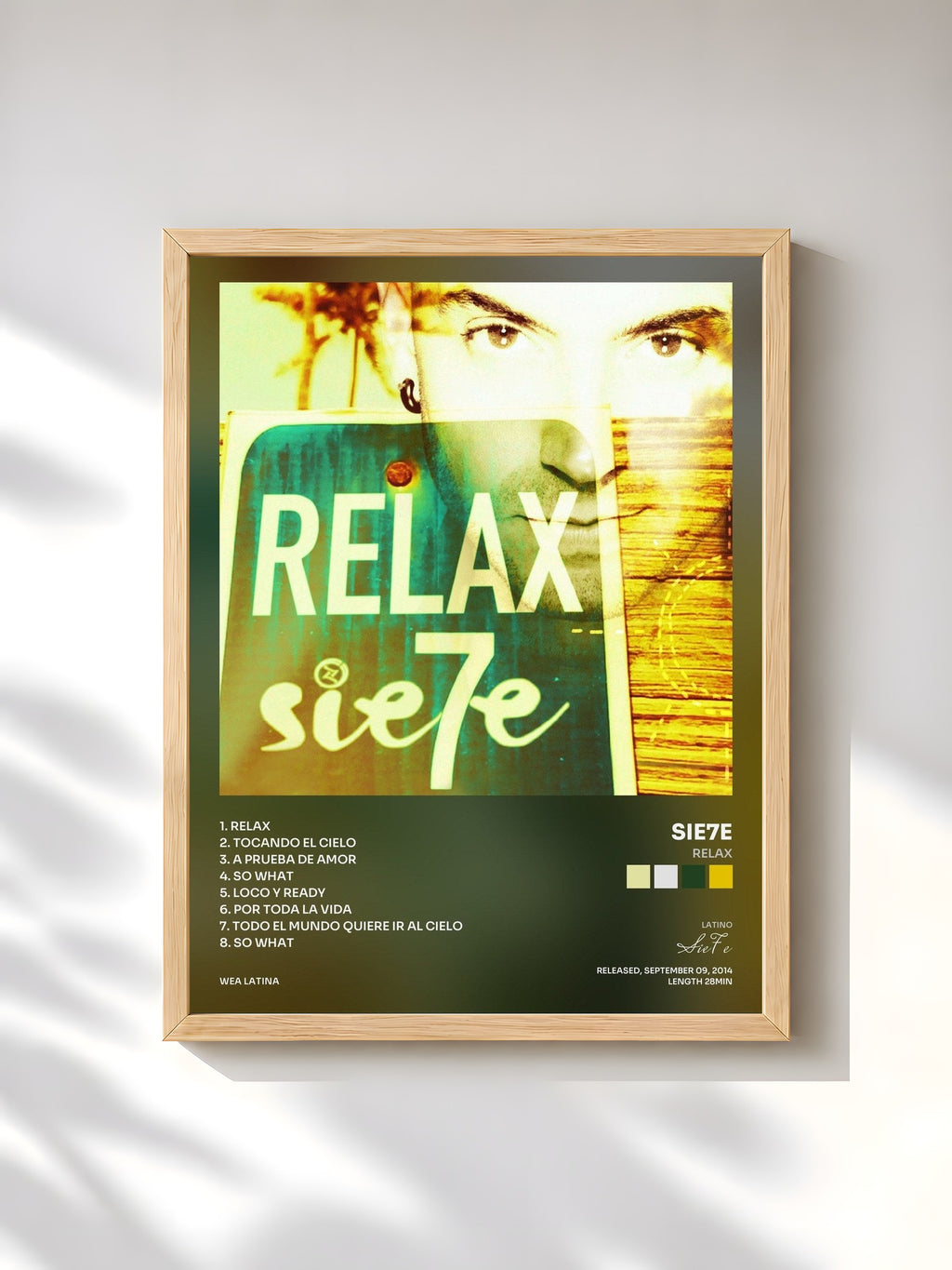 #bois Tableau de l'album Relax de Sie7e, cadre en bois brut, imprimé et encadré en France
