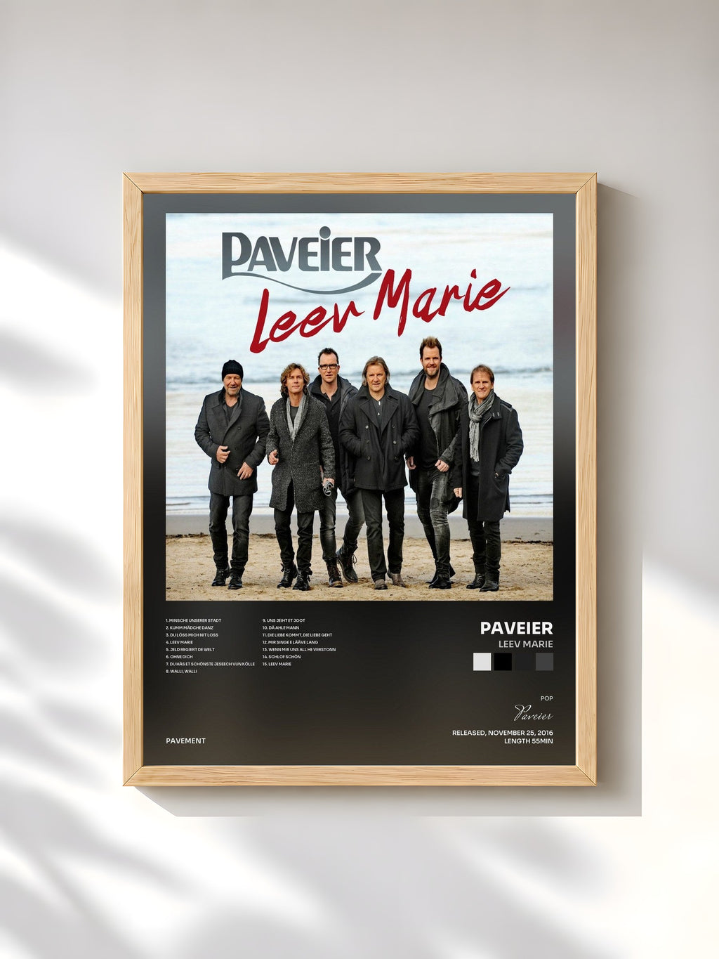 #bois Tableau de l'album Leev Marie de Paveier, cadre en bois brut, imprimé et encadré en France