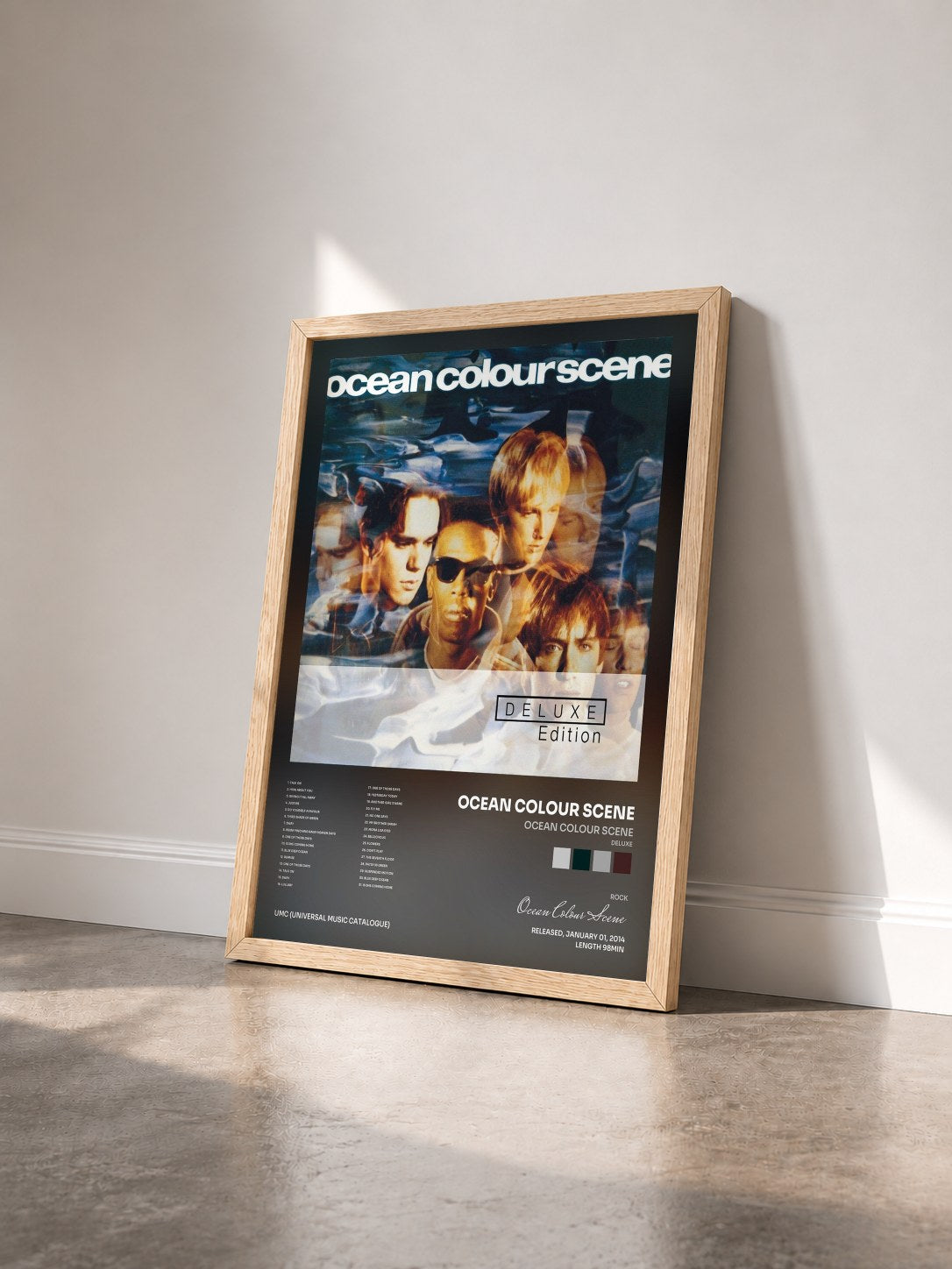 #bois Tableau de l'album Ocean Colour Scene (Deluxe) de Ocean Colour Scene vu de trois quarts, cadre en bois brut