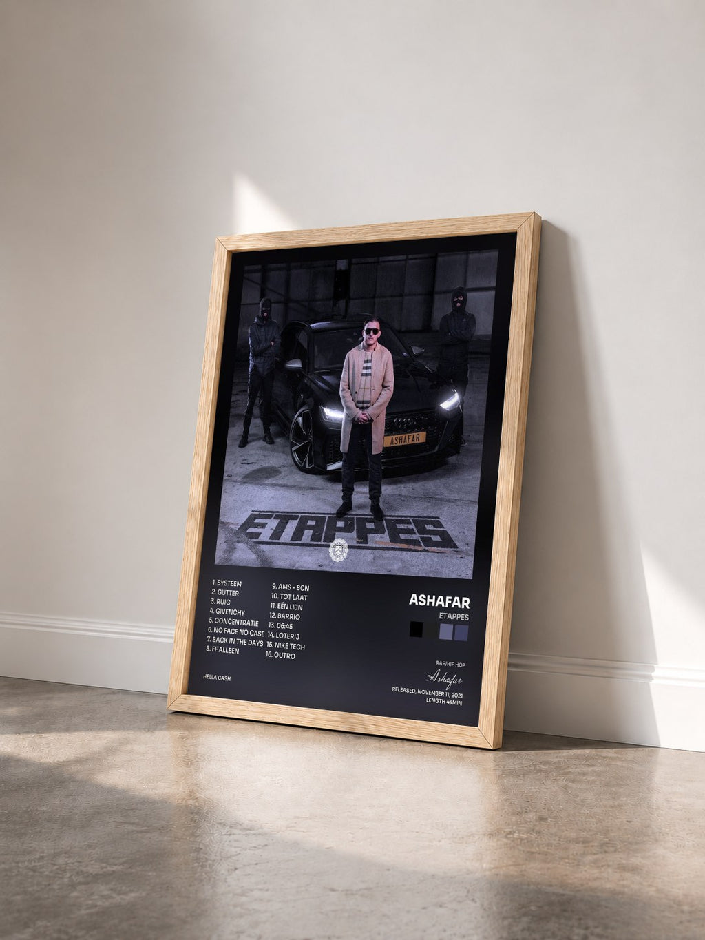 #bois Tableau de l'album Etappes de Ashafar vu de trois quarts, cadre en bois brut