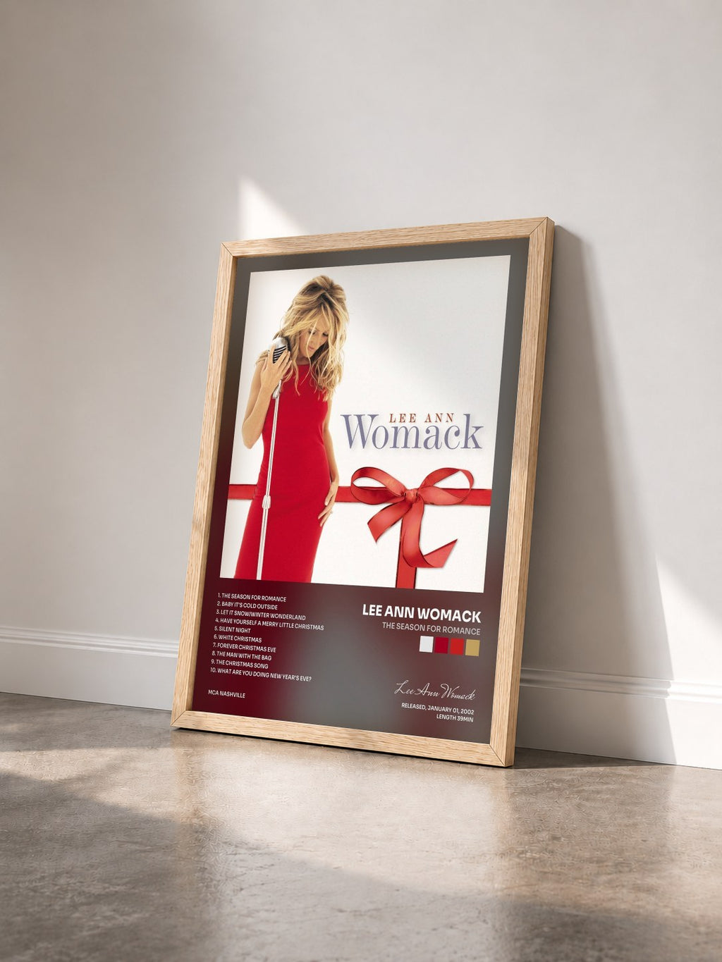 #bois Tableau de l'album The Season For Romance de Lee Ann Womack vu de trois quarts, cadre en bois brut