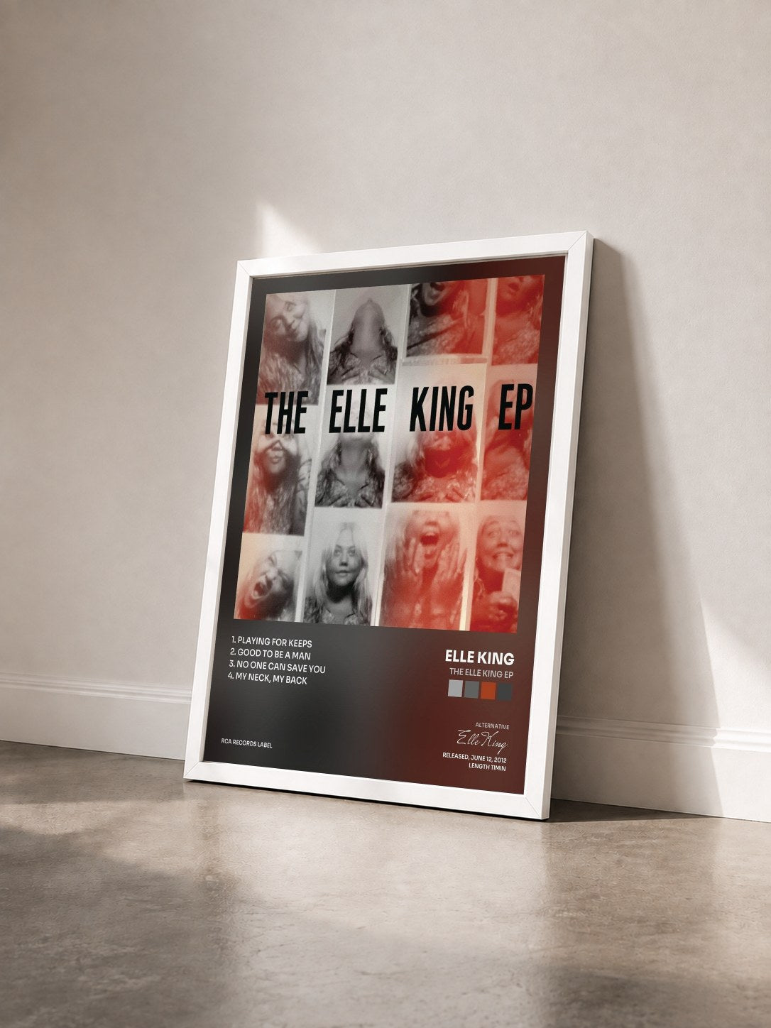 #blanc Tableau de l'album The Elle King EP de Elle King vu de trois quarts, cadre blanc