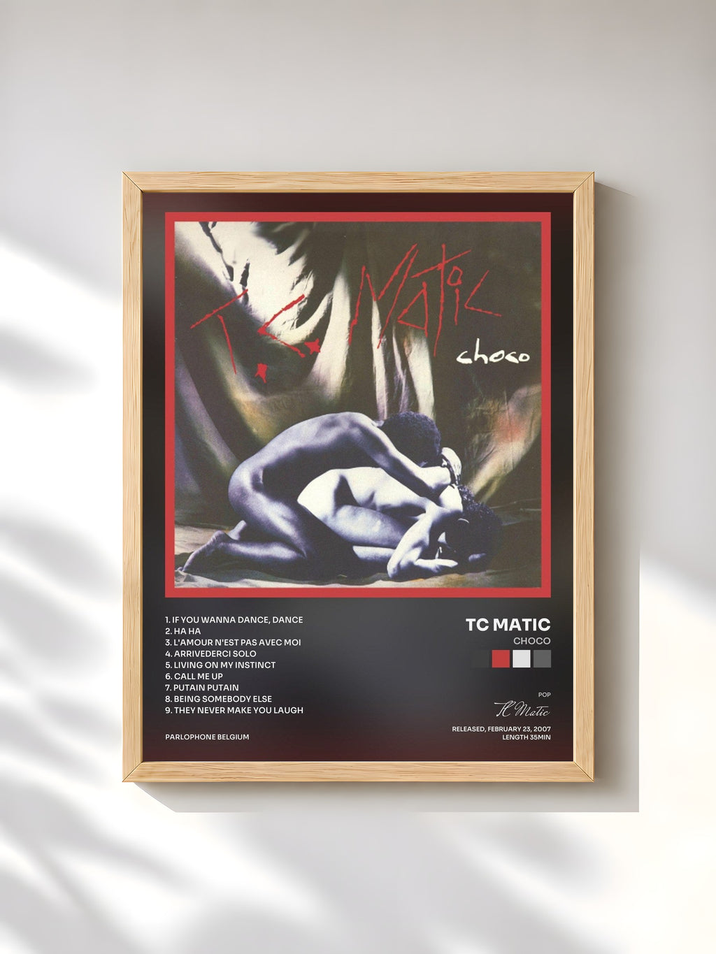 #bois Tableau de l'album Choco de TC Matic, cadre en bois brut, imprimé et encadré en France