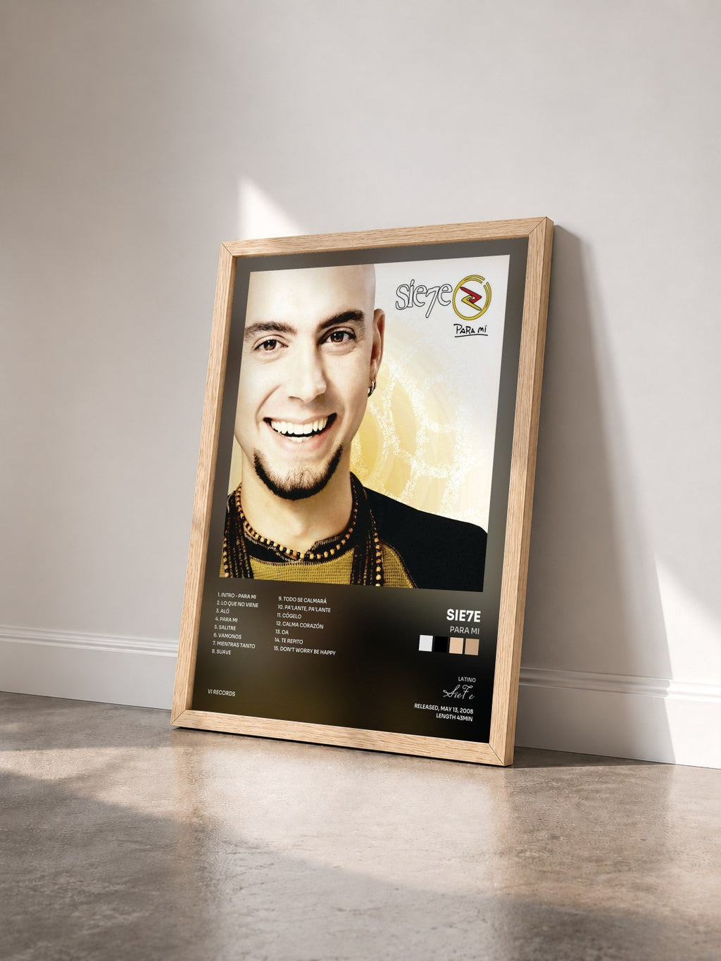 #bois Tableau de l'album Para Mi de Sie7e vu de trois quarts, cadre en bois brut