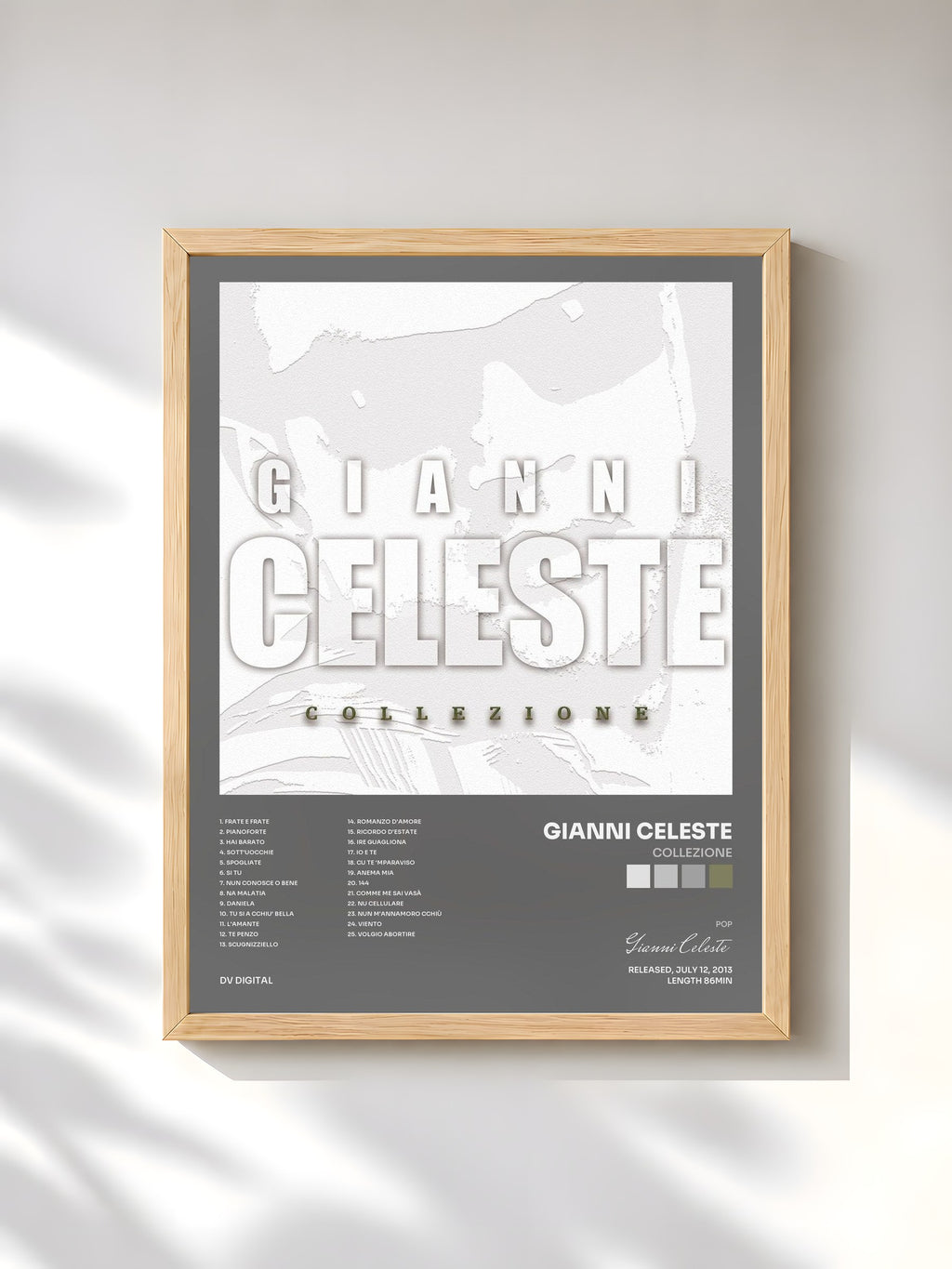 #bois Tableau de l'album Collezione de Gianni Celeste, cadre en bois brut, imprimé et encadré en France