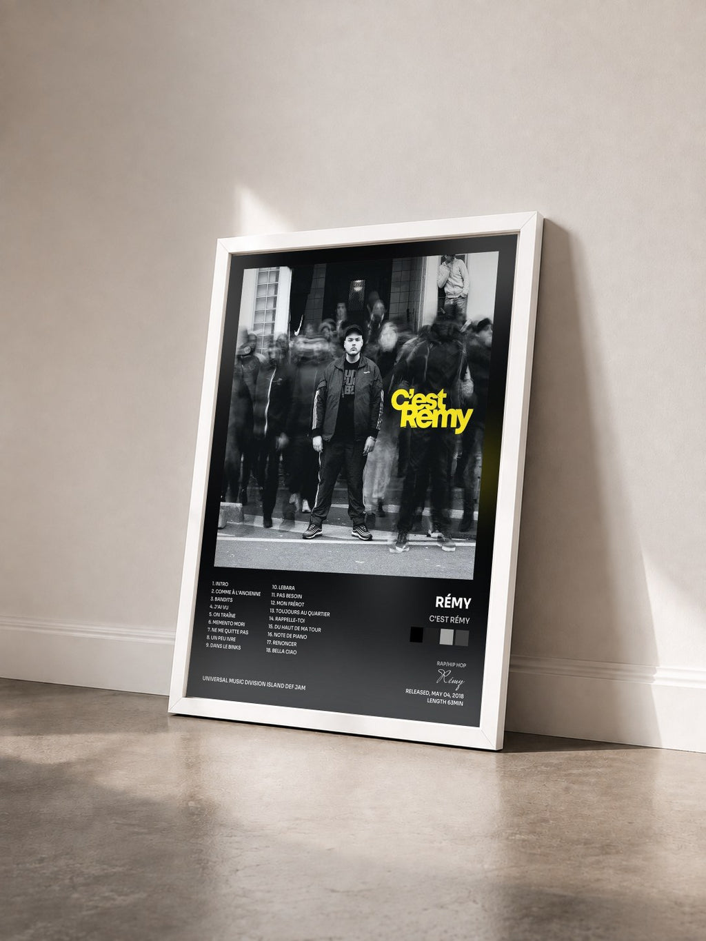 #blanc Tableau de l'album C'est Rémy de Rémy vu de trois quarts, cadre blanc