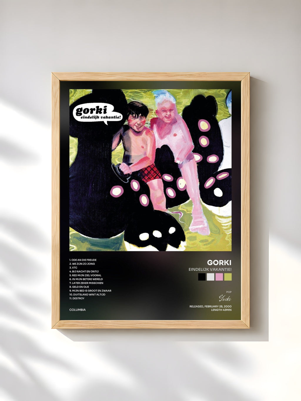 #bois Tableau de l'album Eindelijk Vakantie! de Gorki, cadre en bois brut, imprimé et encadré en France