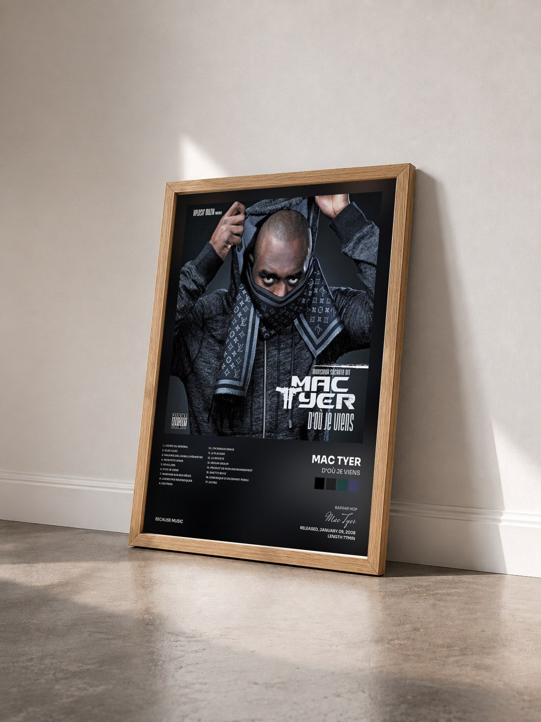 #bois Tableau de l'album D'où je viens de Mac Tyer vu de trois quarts, cadre en bois brut