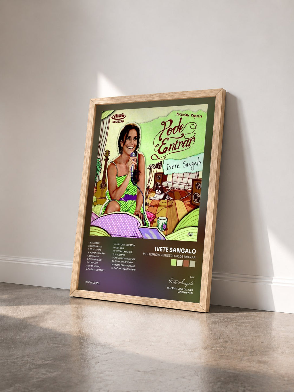 #bois Tableau de l'album Multishow Registro Pode Entrar de Ivete Sangalo vu de trois quarts, cadre en bois brut